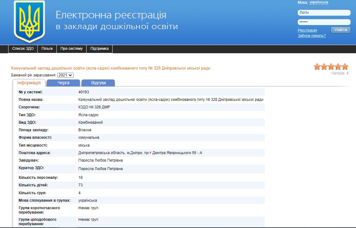реєстрація до садочків Камянське