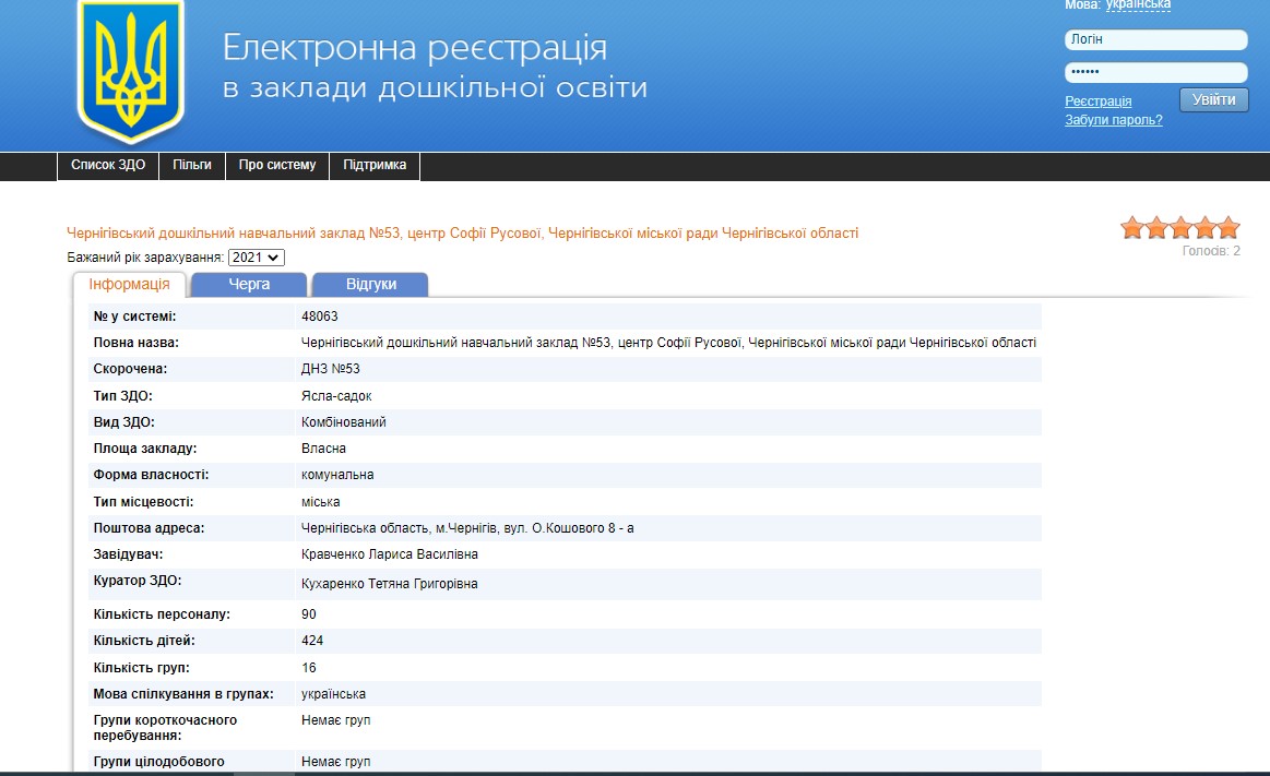 реєстрація до садочків Чернігова